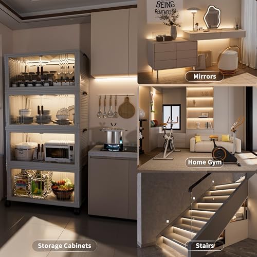 MIWISE COB LED Strip Light 20ft/6.1m,CRI 90+ Natural White 4000K High Lumen Dimmable Super Bright Flexible DC24V LED Tape Light with Controller/Dimmer,for Cabinet Home Office DIY Lighting Projects