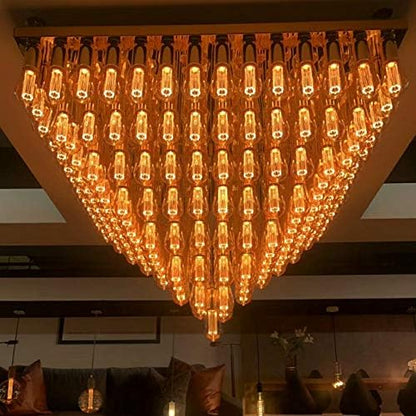 Vintage Edison Light Bulb, Decorative Dimmable LED Bulb, 3.5W Low Lumen Eye-Caring Soft Dim Lighting for Mood(Not Daylight White), Virtual Squirrel Cage Filament, E26 Medium Base, Amber RN ST64