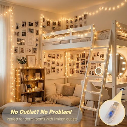 JMEXSUSS USB Fairy Lights for Bedroom,33ft 100 LED Christmas Lights Plug in