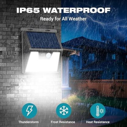 Peasur Solar Lights Outdoor [10 Pack], Solar Motion Sensor Outdoor Lights, Security Light 3 Working Modes, Waterproof for Outside Garden Yard Fence
