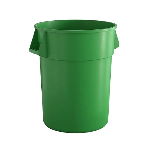 55 Gallon Green Round Commercial Trash Can, Heavy-Duty Food Grade NSF Certified, Perfect for Restaurant, Office, School, Garage, Backyard, Workshop, Warehouse