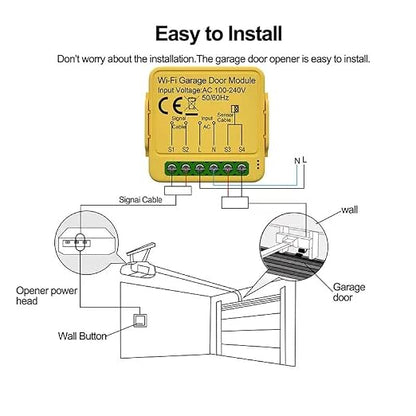 WiFi Garage Door Opener Controller, 1CH