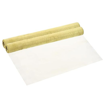 PATIKIL Brass Woven Wire Mesh Screen Roll 39x12, 2 Roll 120 Mesh Filter Metal Coarse Dense Gauze Mesh for Window Security Vent Cover Filtration Animals Fence, Yellow