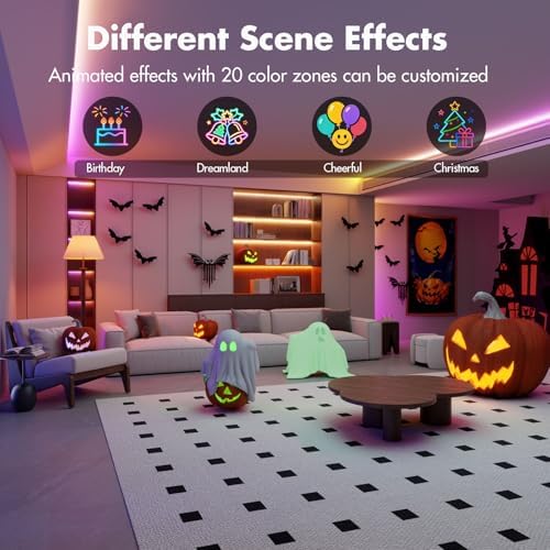 LED Strip Lights,130FT Smart IC RGB WiFi Voice Controlled LED Lights