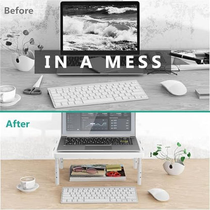 WALI Computer Monitor Stand for Desk, Adjustable Laptop Riser, up to 44 lbs