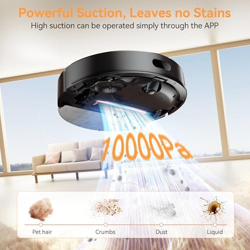 Robot Vacuum and Mop Combo, 90-Day Self Emptying, 10000Pa Strong Suction, dToF Laser Navigation Smart Mapping, 160Min Runtime, Anti-Tangle Robotic Vacuum Cleaner for Hard Floor, Pet Hair, Carpet