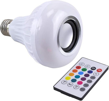 LED Light Bulb Bluetooth Speaker, White + RGB + Yellow Light Ball Bulb Colorful Lamp Smart Music Bulb Audio Bluetooth Speaker with Remote Control for Home,Party,Bar,Garden or Spook House