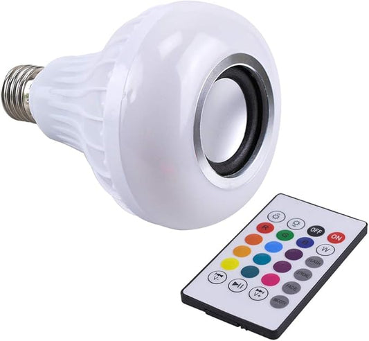 LED Light Bulb Bluetooth Speaker, White + RGB + Yellow Light Ball Bulb Colorful Lamp Smart Music Bulb Audio Bluetooth Speaker with Remote Control for Home,Party,Bar,Garden or Spook House