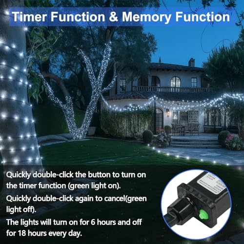 500 LED String Lights, 180FT Super-Long Christmas Lights Outdoor Indoor