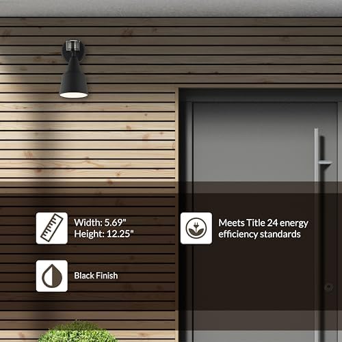 Generation Lighting 1-Light Motion Sensor Flood Light in Black