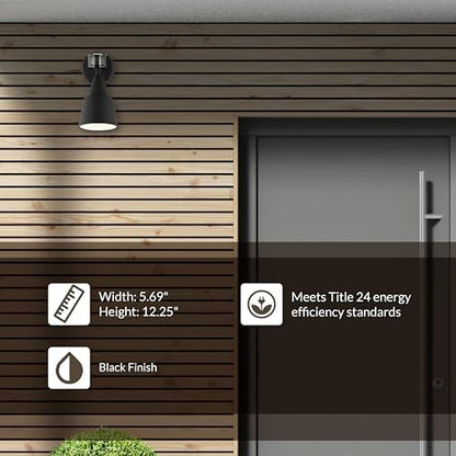 Generation Lighting 1-Light Motion Sensor Flood Light in Black
