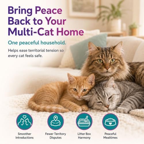 Smart Cat Calming Pheromone Diffuser, 1 Diffuser + 3 Refills