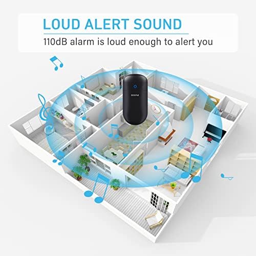 Door Chime When Door Opens, Door Alarm for Home, 3-Sensor 2-Receiver, Black