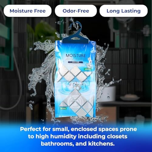ZARPAX Hanging Moisture Absorber Bags Fresh Cotton 10.5 oz - Set of 10