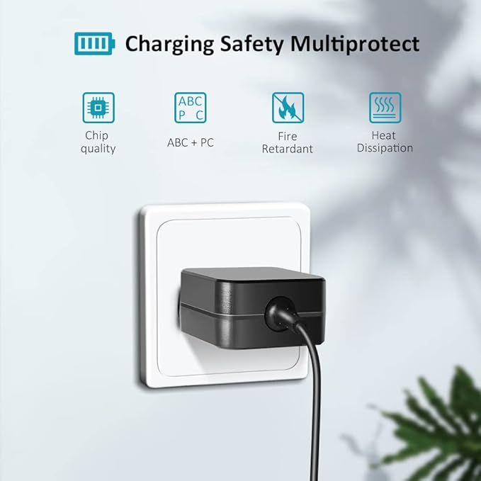 KFD 19V Robotic Vacuum Cleaner Adapter Charger for ECOVACS DEEBOT N79 N79S DN622-DN79,Anker RoboVac 10 T2100,Eufy RoboVac 11 11S 12 15C 30C 35C Pure Clean PUCRC25 Coredy R300 R580 Power Supply Cord