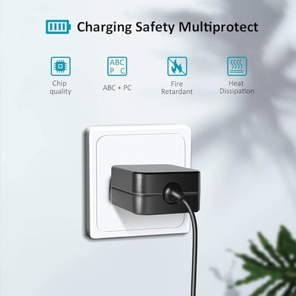 KFD 19V Robotic Vacuum Cleaner Adapter Charger for ECOVACS DEEBOT N79 N79S DN622-DN79,Anker RoboVac 10 T2100,Eufy RoboVac 11 11S 12 15C 30C 35C Pure Clean PUCRC25 Coredy R300 R580 Power Supply Cord