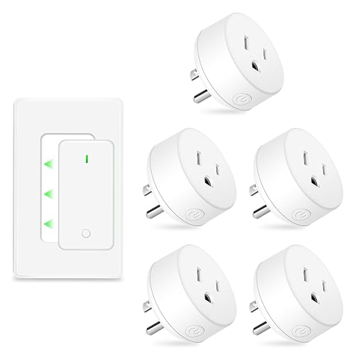 NineLeaf Remote Control Outlet Plug Kit, 5 Plug-in Light Switches with 1 Wall Remote, 15A/1500W, 500ft RF Range, No Wiring, Wireless Light Switch for Household Appliances(5 Outlets + 1 Remote)