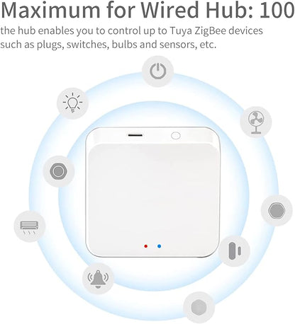 Smart Hub Zigbee 3.0 Hub Gateway: WiFi Smart Home Bridge Wireless Remote Controller, App& Voice Control, Compatible with Alexa/Google Home,Work with All Tuya ZigBee 3.0 Smart Products