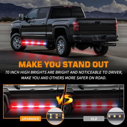XRIDONSEN 2PCS 70 inch Running Board Emergency Lights 864 LED Strobe Lights