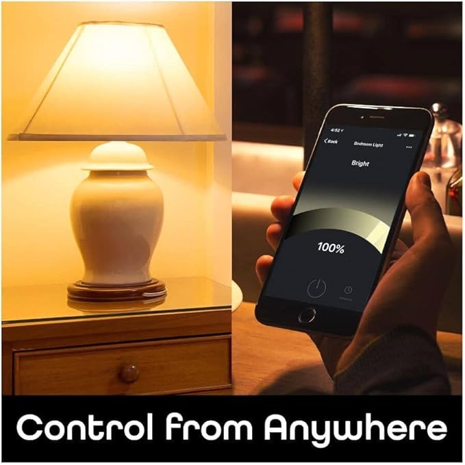 9W A19 Medium Base White Dimmable Lux 800 Smart LED Light Bulb