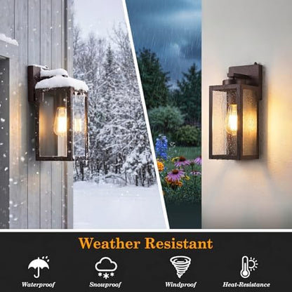 BesLowe Upgraded Dusk to Dawn Outdoor Wall Lights, Brown, 2-Pack