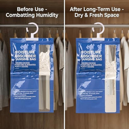 RAINFLOW Dehumidifier Bags - Hanging Moisture Absorber Bag for Closets 4pc