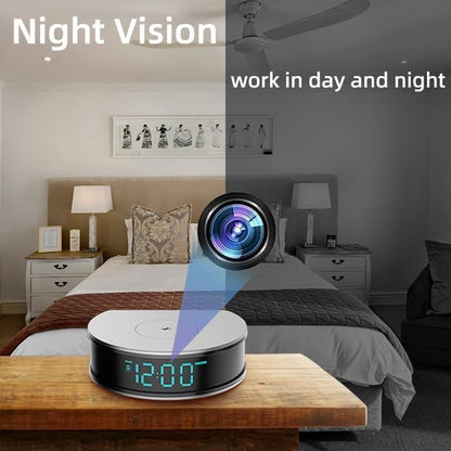 LIZVIE 2.4G WiFi Hidden Camera Clock - 1080P Real-Time Video Recorder with Motion Detection Alarm, Night Vision & Wireless Connectivity (2.4Ghz), Small Security Cam for Indoor Home/Office Surveillance