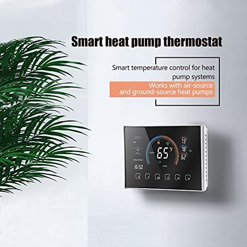 Smart Thermostat, Heat Pump Room Thermostat Temperature Controller 4.8 Inch Color LCD Screen Programmable Touch Control for Home Office Hotel