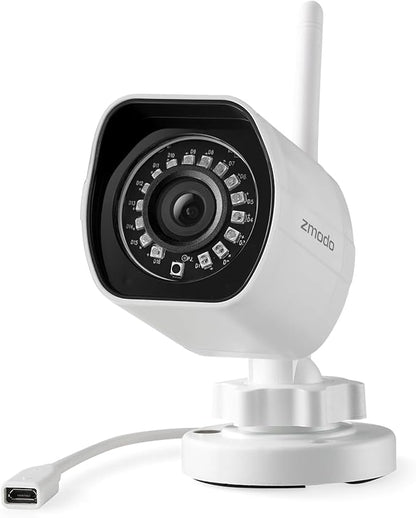 Zmodo 1080p Full HD Outdoor Wireless Security, Smart Home Indoor Outdoor WiFi IP Cameras with Night Vision, Plug-in, Compatible with Alexa