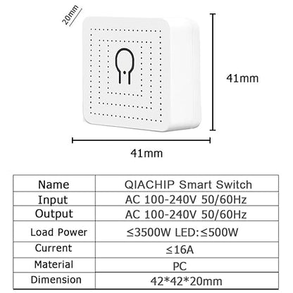 Ewelink 2.4GHz Wireless Light Switch and Receiver Kit, 16A Smart Relay Module with Wall Switch, Support Bluetooth Control, 100 Feet RF Range, No Wi-Fi Required