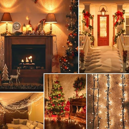 Connectable 88Ft 240LED Christmas String Lights Outdoor Indoor, Warm White