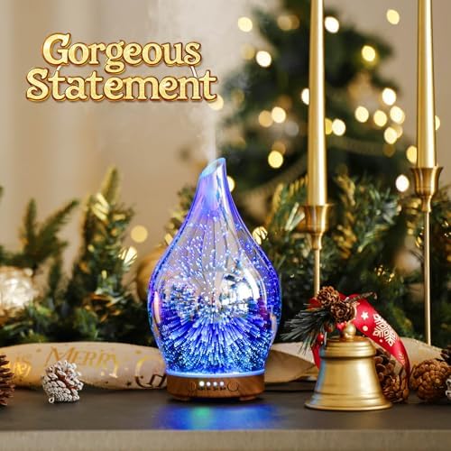 Porseme Essential Oil Diffuser 150ml Handmade Glass Diffuser 6H Runtime