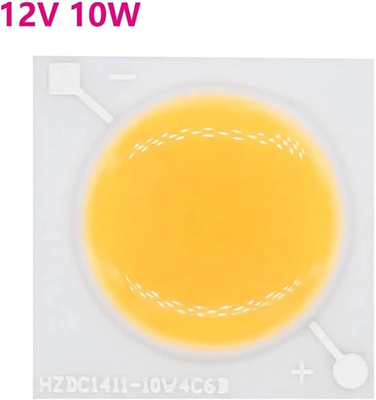 10pcs 12V LED COB Ceramic Chip 10W Beads Smart IC Lighting DIY Beads High Power for Led Spotlight LED Bulb Lamp Repair White(DC12V 10W Warm White)