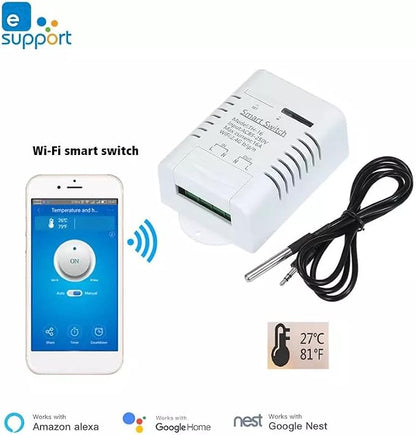 eWeLink Smart 16A Switch with Temperature and Humidity Monitoring, WiFi Thermostat Controller Compatible with Alexa Google Home (Temperature only)