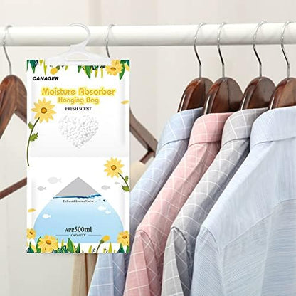 CANAGER Moisture Absorber -12 Pack,Fresh Scent Hanging Humidity Bag,Home,Car, and Closet Dehumidifiers(12.5OZ).