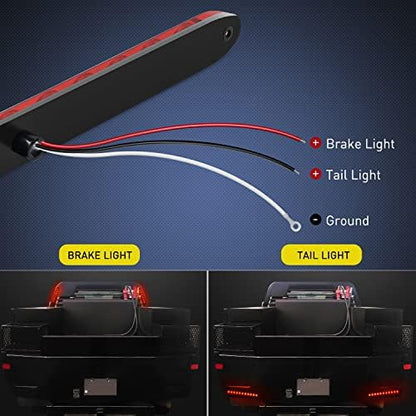 Nilight 16" LED Trailer ID Marker Light Bar, Red, 2-Pack