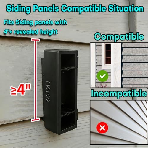 Vinyl Siding Swivel Mount for Ring 2025/2026 New Model & Blink 2K+ Doorbell