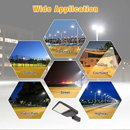 LED Parking Lot Light 150W 21000LM 5000K, Commercial Outdoor Area Lighting