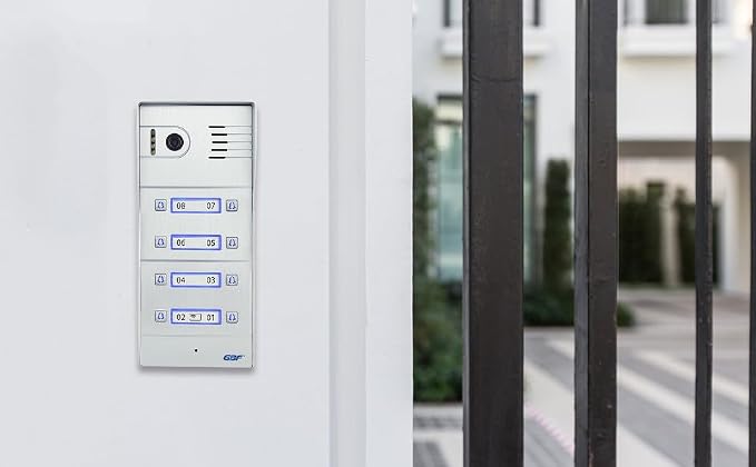 GBF SentryLink Smart Full IP Video Door Station/Smart Video Intercom System for 2-8 Unit Apartment (PL963PM8U-POE & AC401)