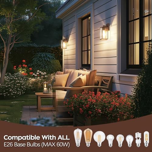 WIHTU Outdoor Front Porch Light Wall Mount, Exterior Lighting Fixtures