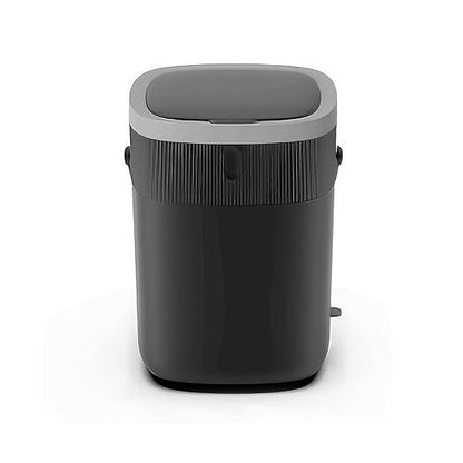 WM-DZT-12-36S Smart Motion Sensor Trash Can, Ultra-Quiet Soft-Close | Long Battery Life | Built-in Bag Storage & Portable PU Handle (Dark Grey)