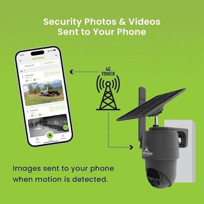 TACTACAM – Defend 360 Cellular Security Camera, 4K Photos, 1080p Video, Solar + Rechargeable Battery, 360° Pan/Tilt/Zoom, LTE Cellular, Motion Alerts, Weather Resistant Includes Warning Signs (2PK)