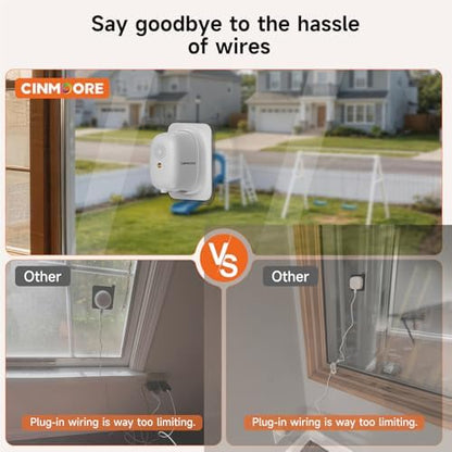 4MP 2.5K Wireless Window Camera, Rechargeable Indoor HD Home Security Camera, 2.4GHz WiFi, Full Color Night Vision, AI Motion Detection, Anti-Glare, No Wiring, Static Cling Mount No Residue