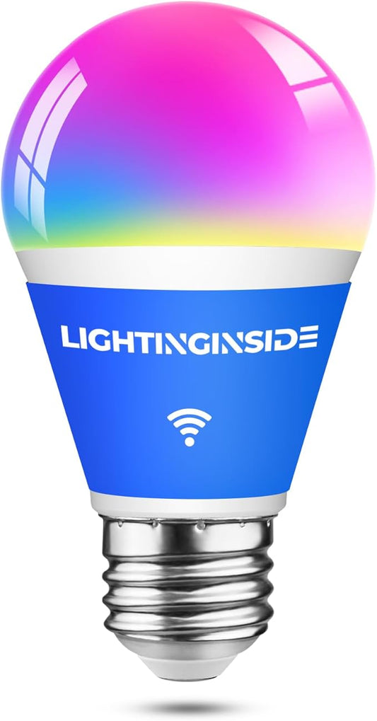 Lightinginside WiFi Smart Light Bulbs 9W, A19 E26 Smart Bulb Compatible with Alexa/Google Assistant/Smart Life, 86+CRI, No Hub Required, 60W Equivalent, 2.4GHz WiFi Only, ETL Listed, 1 Pack