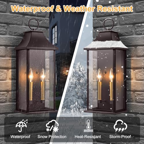 Oil Rubbed Bronze 20.6" Outdoor Wall Light, Aluminium