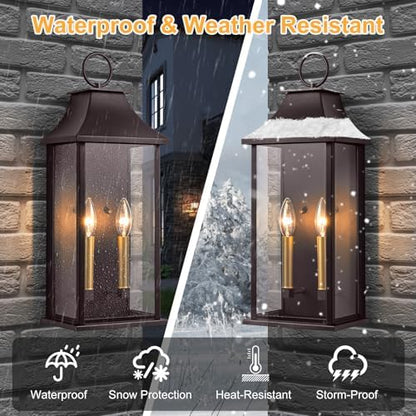 Oil Rubbed Bronze 20.6" Outdoor Wall Light, Aluminium