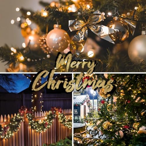 Connectable 42Ft 100LED Christmas String Lights Outdoor Indoor, Warm White