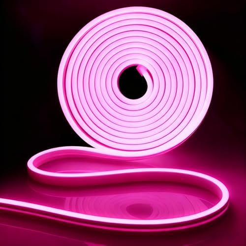 iNextStation 16.4FT DC12V LED Strip Lights Pink Neon Rope Lights (No Plug)