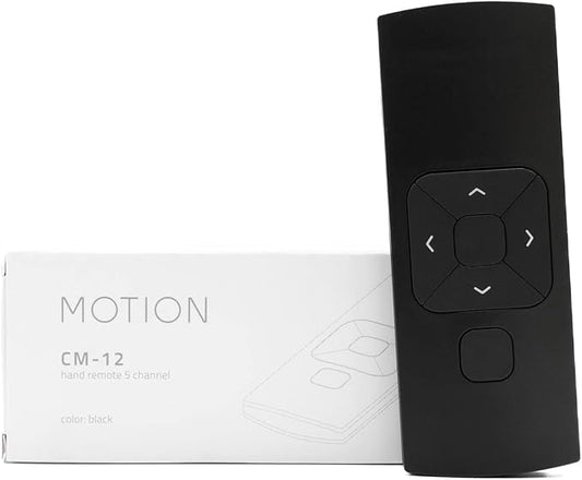 Coulisse MotionBlinds Remote Control 5 Channel to Control Roller Shade Motors - Smart Home Automation– Black (CM-12-BK)