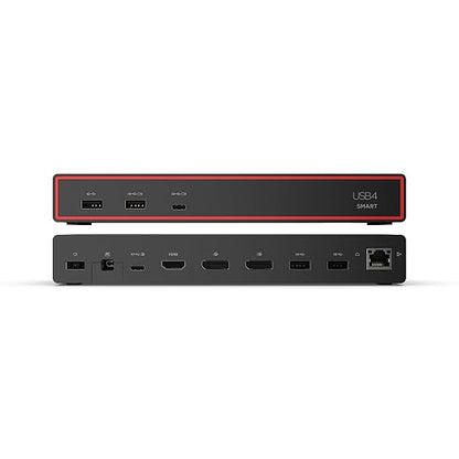 Lenovo ThinkPad USB 4 Smart Dock 5500 w/ 135W Adapter, Supports up to 4 Displays, 100W Power to Laptop, Integrated USB4 Cable, Eclipse Black